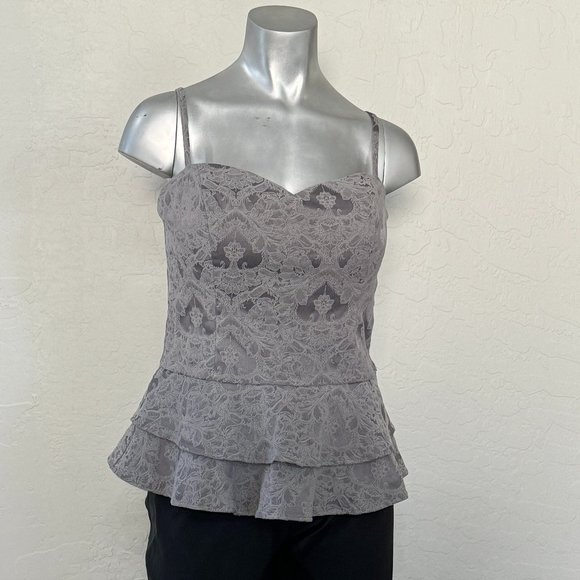 Guess Tops - NWT Guess Gray Embroidered Bustier Top